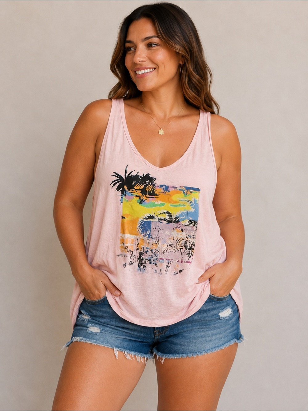 Torrid Women’s Tropical Graphic Tank Top – Size 1 / 1X